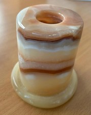 Stunning Natural Egyptian Alabaster Tealight Holder, Hand Carved. Approx 11x11cm