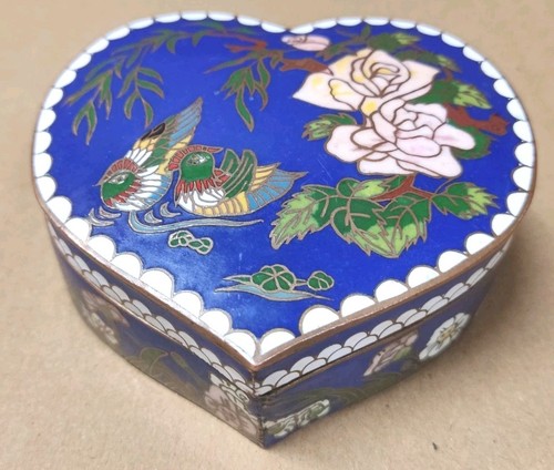 Antique cloisonné heart - antique,