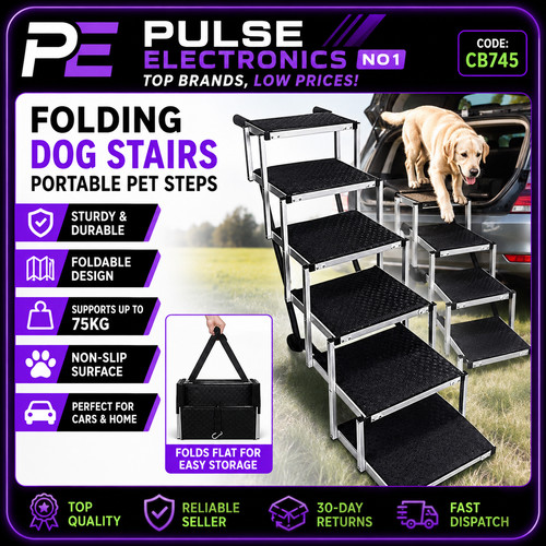Foldable aluminium step - aluminium, dog
