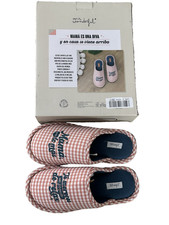 Slippers Pink Check Women's Shoes Size UK 5 EU 38 Slide On Lounge Mr. Wonderful