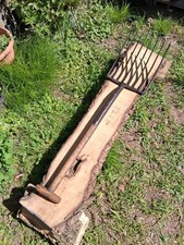 Vintage 8 Prong Farm Straw Hay