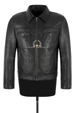 Men's Trucker Black Leather