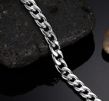 Silver Thick Solid Men 12MM Curb Chain Necklace 18"-26" Or Bracelet