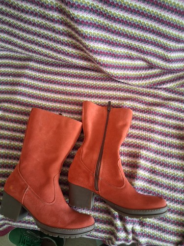 Art shoe company orange suede - shoe,