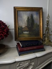 Original Signed Rustic Hungarian Oil Painting in Ornate Gold Frame 36 x 31 cm