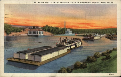 Barge fleet steamboat - barge,