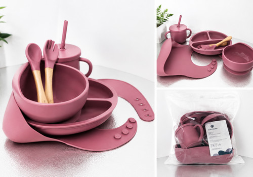 Silicone baby feeding set - of, 4