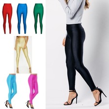 Womens Shiny High Waisted