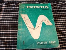 Honda XL250 parts list 1976
