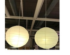 2 Pack NEW IKEA REGOLIT Pendant Hanging Lamp Shade White Rice Paper 45x45x45 cm