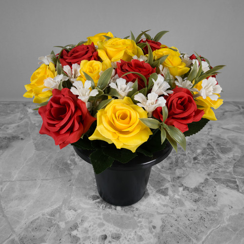 Grave pot artificial silk - grave,