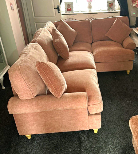 Pink fabric corner sofa - pink,