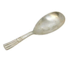 Sterling Silver Art Deco Pattern Tea Caddy Spoon Vintage 1960 London