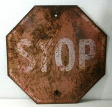 Vintage Steel Red Stop Sign