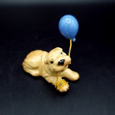 Vintage Hagen Renaker Miniature Porcelain Mini Shar Pei Dog with Balloon Figure