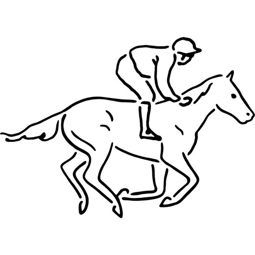Jockey riding horse - 'jockey, horse'