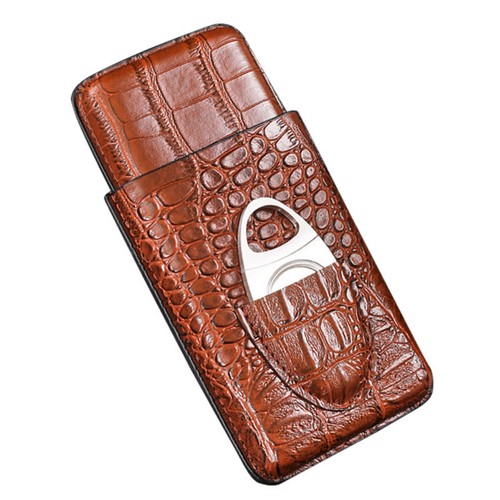 Leather cigar case set - cigar,
