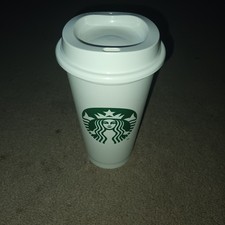 Starbucks White Reusable Coffee Travel Cup - Unused New