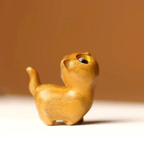 Charming cat figurine - cat, wooden