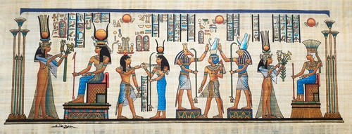 Egyptian papyrus painting - egyptian,