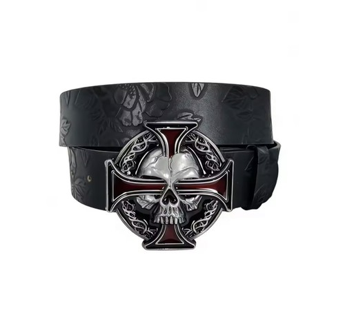 Gothic skull cross buckle - skull,