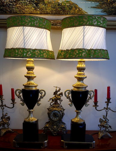 Pair large ormolu brass - of,