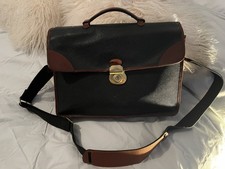 Mulberry Vintage Scotchgrain Leather Attaché Briefcase Laptop Shoulder Strap Bag