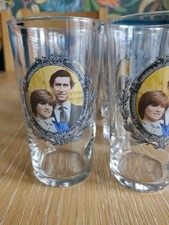 Commemorative Marriage Charles & Diana 1981 Royal Wedding Glasses x 9 set