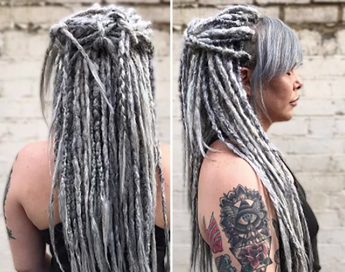 Gray white dread - gray,