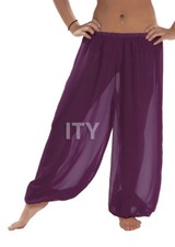 Purple Chiffon Harem Yoga Pant