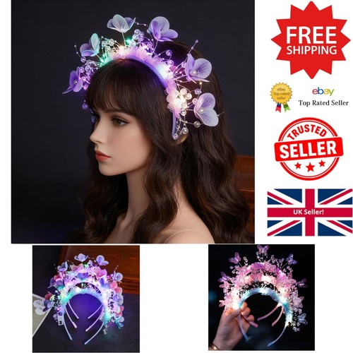 Flower crown light up hair - -,