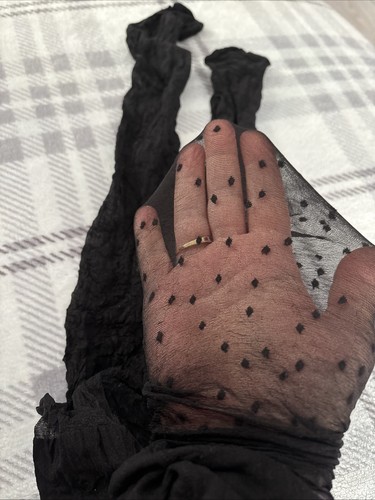 Sheer black dotty tights size - sheer,