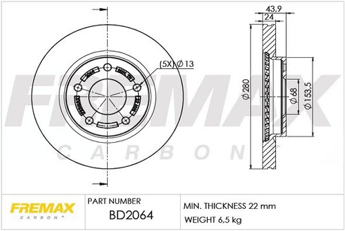 Brake disc fremax 2064 for - fremax, bd-2064