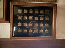 Vintage Butlers and Servants Wooden bell indicator box 24 Windows Hotel