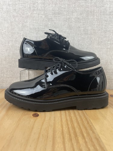 Kangol black patent chunky - black,