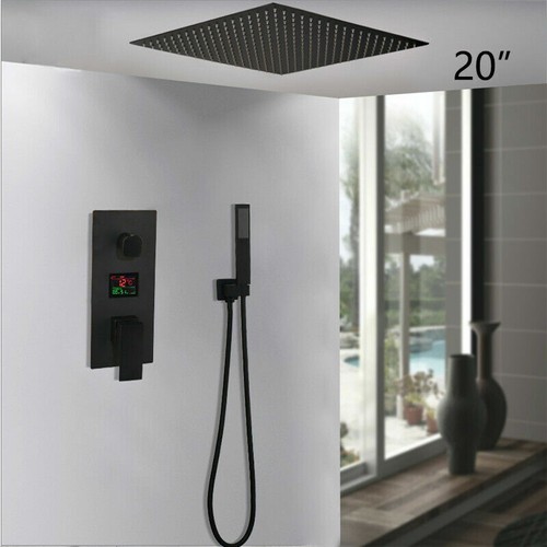 Ceiling mount black shower - ceiling, 20"