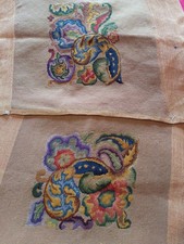 Vintage Needlepoint Tapestries x 2. Completed. Fab Rich Colours. For Projects