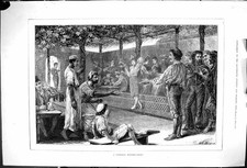 Original Old Antique Print