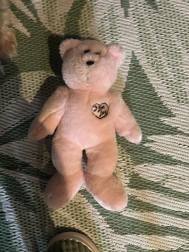 Pink plush teddy bear with - pink, i