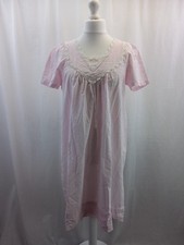 David Nieper Pink White Check Lace Trim Vintage Nightdress Size M VGC
