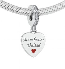 Sterling Silver 925 ⚽️ Manchester U Custom Football Fan Gift Charm Pendant