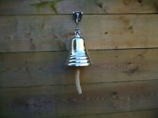 Large Ships Silver Bell with Rope 900 grams in Weight bar pub door Royal Navy