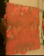 High Quality African / French Lace Fabric, 5yards  peach colour 