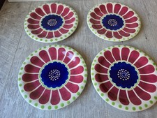 4 x Whittards Of Chelsea Kaleidoscope dinner plates pink 10" ACCEPTABLE CON