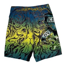 Skull Design Ed Hardy Graphic Shorts - 31″ Waist Multicoloured Polyester