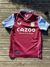 Castore Aston Villa FC 2022/23 Home Football Shirt - Boys Size 8-9 Years