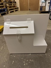 White Wall-Mounted Lockable Dispenser Or Holder Or Suggestion Box