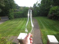 Original Oil Lamp Glass Chimney Oval Bulge Shape  9 3/4"  High  2.5"  Fitter Rim