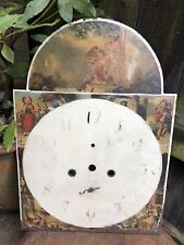 Antique Grandfather long case clock face hand painted dial Georgian Britannia