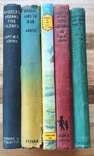 5 Biggles Hardcover Books. 1940s, 50s & 60s. Good. Includes a 1st Edition.